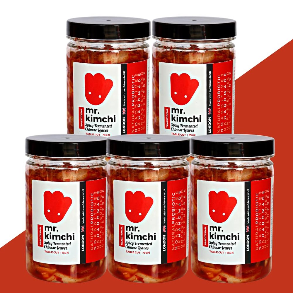 5 X 330g GET 1 Free Jar Freshly UK- Made Kimchi Based on Authentic Korean Recipe (Natural Fermentation, Natural Probiotics, No Artificial Additives)