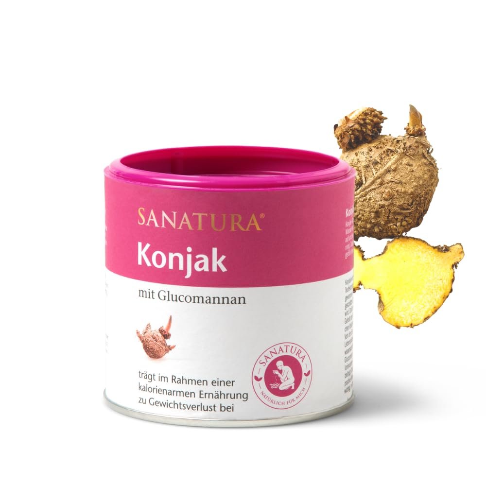 Sanatura Konjac Powder with Glucomannan - 130g - Natural Appetite Suppressant - Long Saturation Without Excess Calories - Pleasant Taste