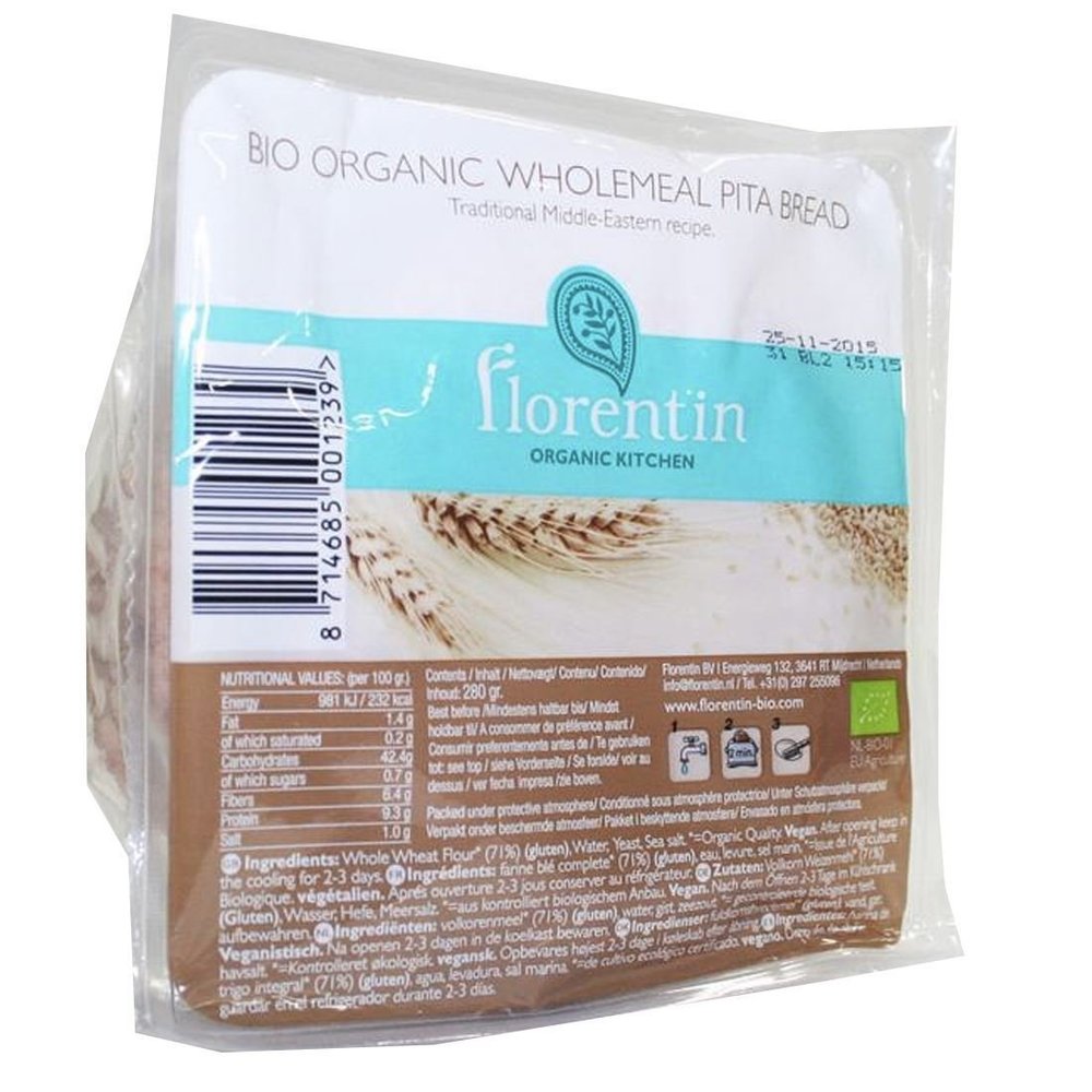 Florentin Pitta Bread Wholemeal 280g-3 Pack
