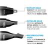 WAHL 3 in 1 Personal Trimmer, Nose Hair Eyebrow, Painless Eyebrow and Facial Hair Trimmer for Men Women, Rechargeable, Washable Heads, Black view 3