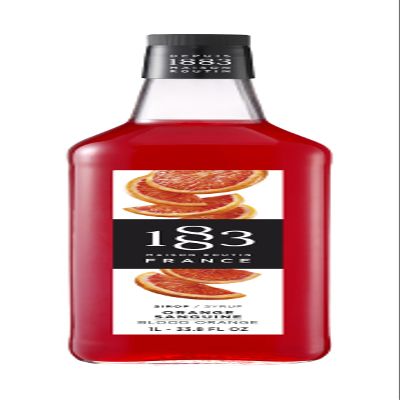 1883 Maison Routin Premium Blood Orange Syrup Citrus Flavoured Syrup for Cocktails, Sodas, Spritzes & Desserts, Vegan-Friendly, 1L Glass Bottle