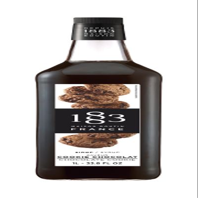 1883 Maison Routin Chocolate Cookie Syrup Flavoured Coffee Syrup for Lattes, Hot Chocolate, Frapps & Shakes, Sweet Biscuit & Cocoa Flavour, 1L Glass Bottle