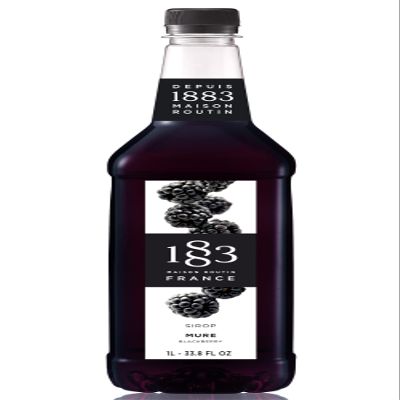 1883 Maison Routin Premium Blackberry Syrup Perfect for Coffees, Cocktails, Mocktails & Smoothies - Vegan-Friendly, Allergen-Free, No Preservatives - 1L PET Bottle