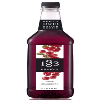 1883 Maison Routin - Cranberry Syrup - Made in France - PET Bottle | 1 Liter (33.8 oz)