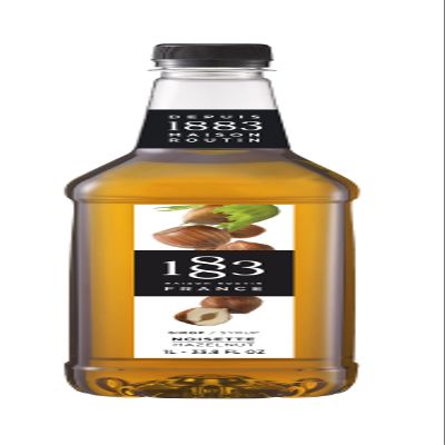 1883 Maison Routin Premium Hazelnut Syrup  Nutty Coffee Syrup for Lattes, Mochas & Desserts, Vegan-Friendly, No Artificial Colours, 1L PET Bottle