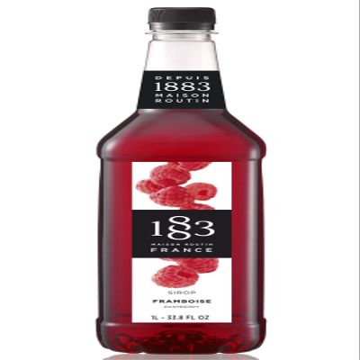 1883 Maison Routin Premium Raspberry Syrup for Cocktails, Mocktails & Iced Tea PET 1L