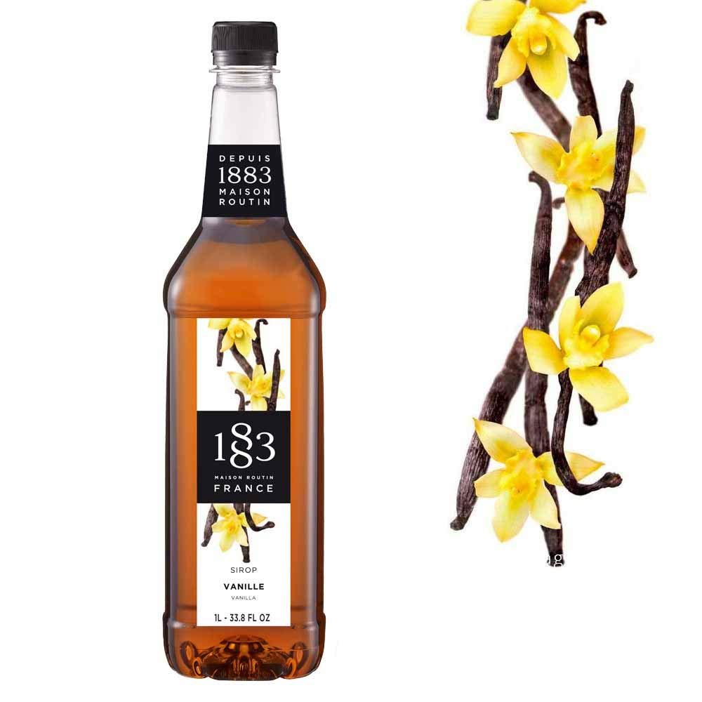1883 Maison Routin Premium Vanilla Syrup - Flavoured Coffee Syrup, Cocktails, Mocktails, Iced Tea  Great Sugar Alternative, Vegan-Friendly, Allergen-Free, No Preservatives  1L PET Bottle