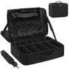 MONSTINA Large Capacity Makeup Case 3 Layers Cosmetic Organizer Brush Bag 40cm Makeup Train Case Makeup Artist Box for Curling Iron Hair Straightener Brush Set and Cosmetics view 1