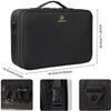 MONSTINA Large Capacity Makeup Case 3 Layers Cosmetic Organizer Brush Bag 40cm Makeup Train Case Makeup Artist Box for Curling Iron Hair Straightener Brush Set and Cosmetics view 2