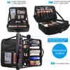 MONSTINA Large Capacity Makeup Case 3 Layers Cosmetic Organizer Brush Bag 40cm Makeup Train Case Makeup Artist Box for Curling Iron Hair Straightener Brush Set and Cosmetics view 3