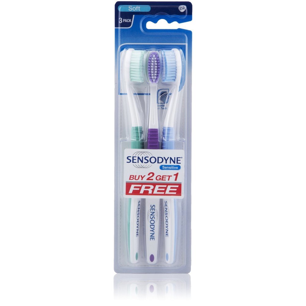 2 Sensodyne Sensitive Toothbrush Soft Sensitive Teeth - (Pack of 3)