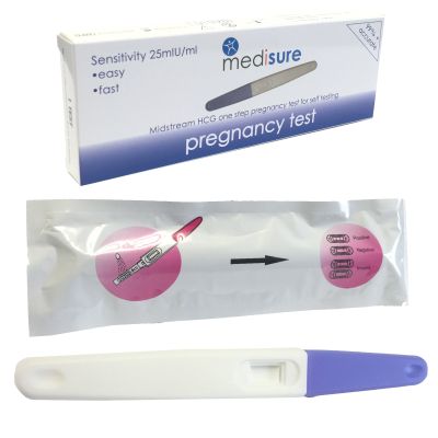 4 X MEDISURE MIDSTREAM HCG 99.9% Accurate ONE Step Fast Home SELF Pregnancy Tests