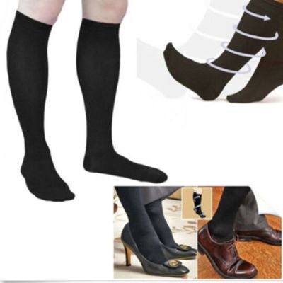 CareforYou Travel & Flight Anti-Fatigue Compression Socks Help Energise Tired, Aching, Swollen Legs, aid Circulation (L/XL, Black)