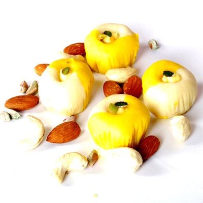 Ghasitaram Gifts Indian Sweets - Sugar Free Sweets - Mango Twin Pedas 800 GMS