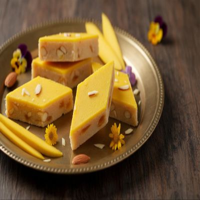 Ghasitaram Gifts Indian Sweets - Mango Kaju Katli (800 GMS)