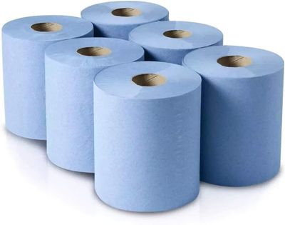 3 X 6 Pack 2 Ply Embossed Centre Feed Paper Wipe Rolls