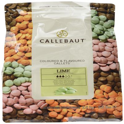 Callebaut Green Coloured Cocoa Butter Based Chocolate Lemon Flavoured 2.5 kg