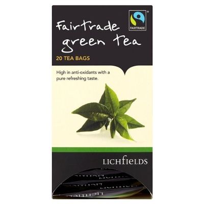 ( 20s Pack ) Lichfields Fairtrade Green Tea 20 Tea Bags 40g