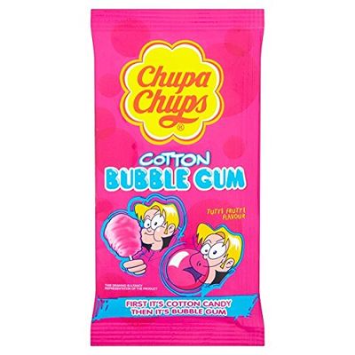 ( 12 Pack ) Chupa Chups Tutti Frutti Flavour Cotton Bubble Gum 11g