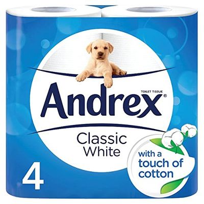 (6 Pack) Andrex Classic White Toilet Tissue 4 Rolls