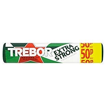 ( 40 Pack ) Trebor Extra Strong Peppermint 50p Mints Roll 41.3g