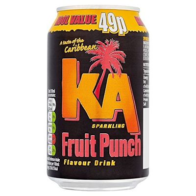 ( 24 Pack ) KA Sparkling Fruit Punch Flavour Drink 49P 330ml