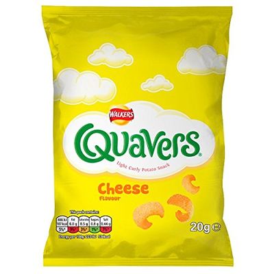 ( 32 Pack ) Walkers Quavers Light Curly Potato Snack Cheese Flavour 20g