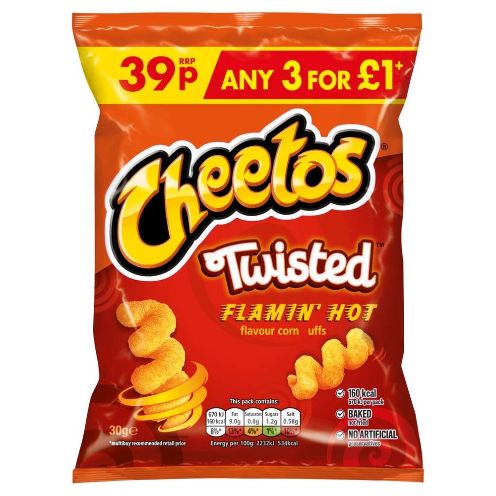 Cheetos Twisted Flamin' Hot Snacks, 12 x 30g