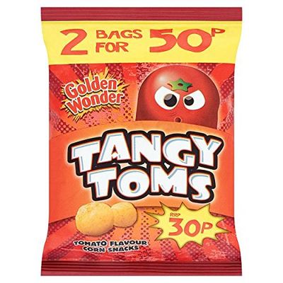 ( 36 Pack ) Golden Wonder Tangy Toms Tomato Flavour Corn Snack 28g