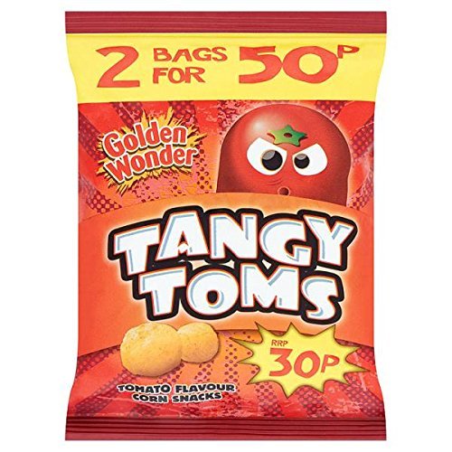 ( 36 Pack ) Golden Wonder Tangy Toms Tomato Flavour Corn Snack 28g
