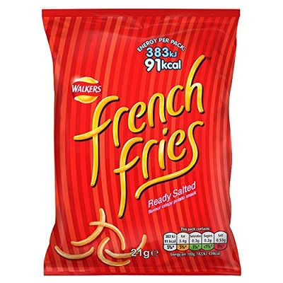 ( 32 Pack ) Walkers French Fries Ready Salted Snacks 21g