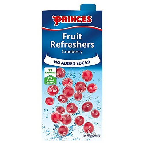 ( 12 Pack ) Princes No Added Sugar Fruit Refreshers Cranberry 1L