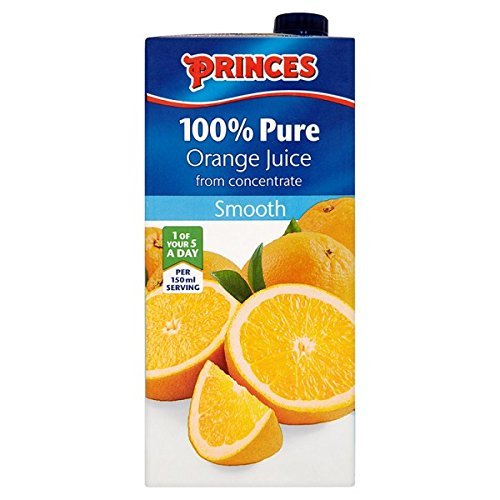 ( 12 Pack ) Princes 100% Pure Orange Juice from Concentrate Smooth 1 Litre