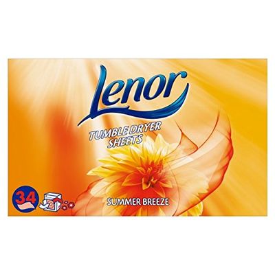 (12 Pack) Lenor Dryer Sheets Summer Breeze Tumble 34 Washes