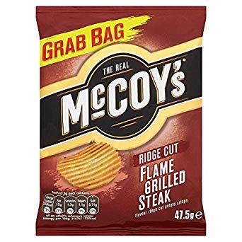 ( 30 Pack ) The Real McCoy's Ridge Cut Flame Grilled Steak Flavour Potato Crisps 47.5g