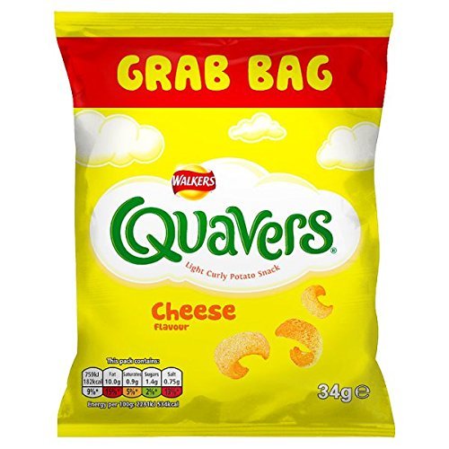 ( 30 Pack ) Walkers Quavers Light Curly Potato Snack Cheese Flavour 34g