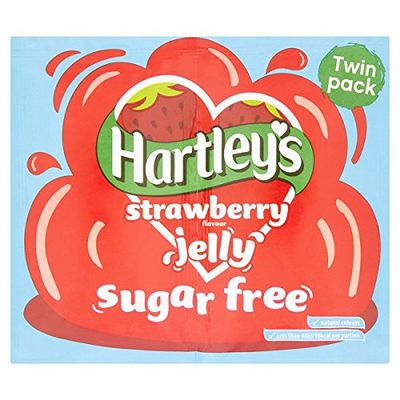 ( 12 Pack ) Hartley's Strawberry Flavour Jelly Sugar Free Twin Pack 23g