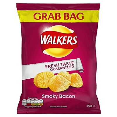( 32 Pack ) Walkers Smoky Bacon Flavour Crisps 50g