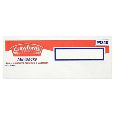 ( 100 Pack ) Crawford's Minipacks 6 Varieties 100 x 3 Biscuits Per Pack