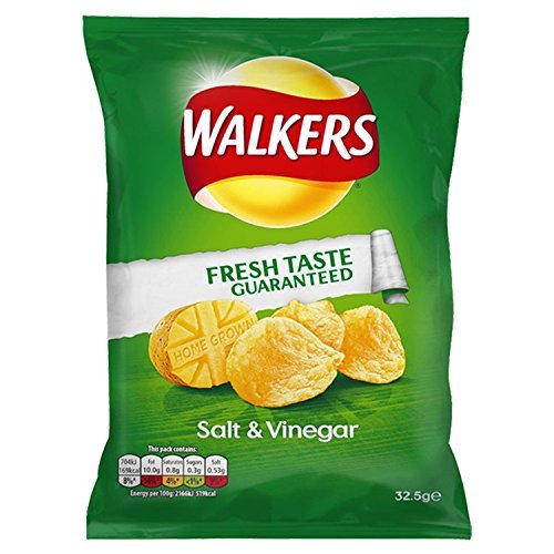 ( 32 Pack ) Walkers Salt & Vinegar Flavour Crisps 32.5g