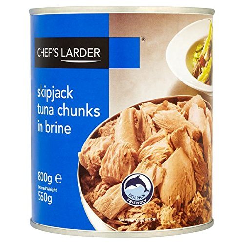 ( 6 Pack ) Chef's Larder Skipjack Tuna Chunks in Brine 800g (Drained Weight 560g)