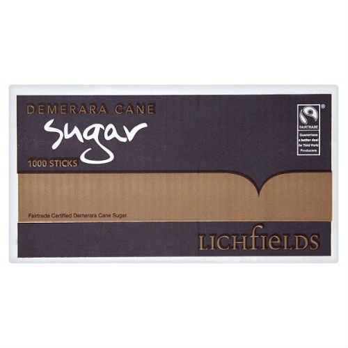 ( 1000s Pack ) Lichfields Demerara Cane Sugar 1000 Sticks