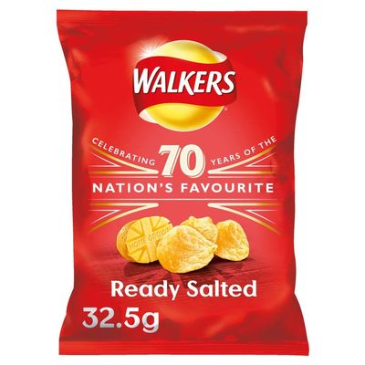 ( 32 Pack ) Walkers Ready Salted Crisps 32.5g
