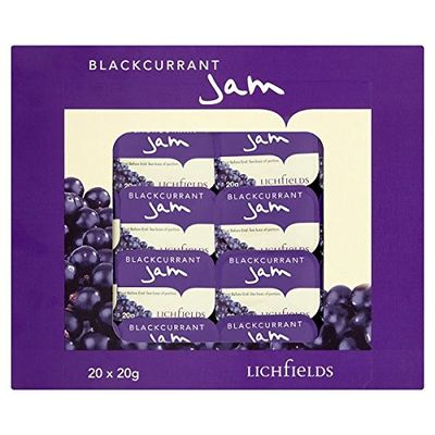 ( 20 Pack ) Lichfields Blackcurrant Jam Individual Portions 20 x 20g