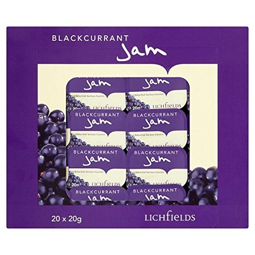 ( 20 Pack ) Lichfields Blackcurrant Jam Individual Portions 20 x 20g