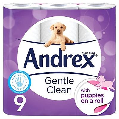 ( 5 Pack ) Andrex Gentle Clean Toilet Tissue 9 Rolls