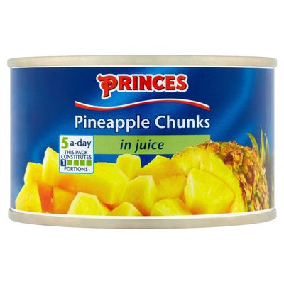 ( 6 Pack ) Princes Pineapple Chunks with Juice 227g (Drained Weight 136g)