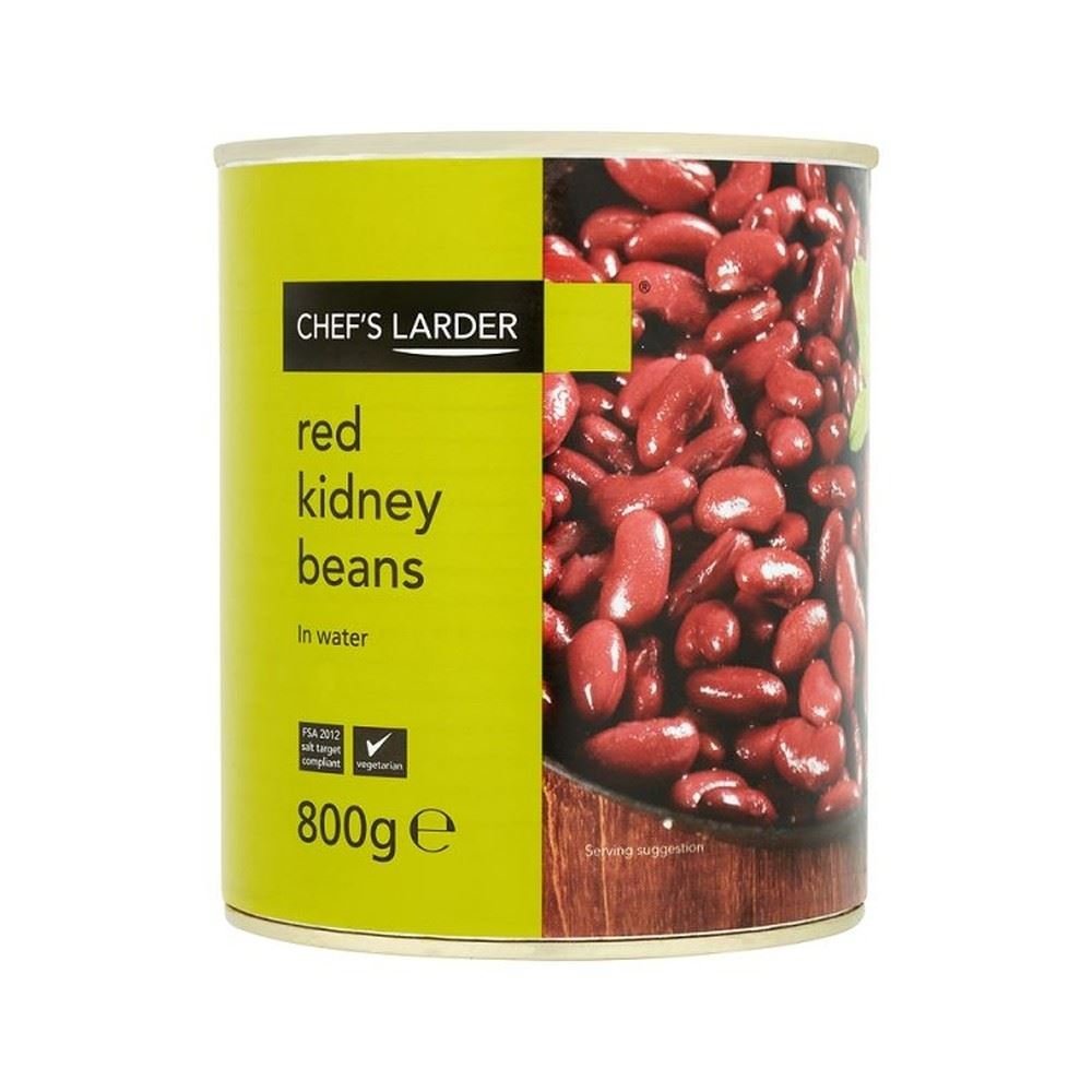 ( 800g Pack ) Chef's Larder Red Kidney Beans in Water 800g (Drained Weight 480g)
