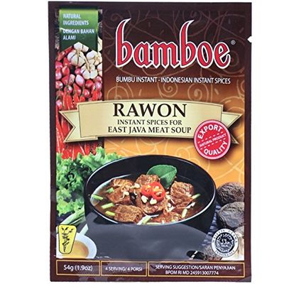 Bamboe Bumbu Instant Rawon - East Java Meat Soup, 54 Gram (Pack of 3)