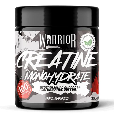 Warrior Creatine Monohydrate Powder 300g (100 Servings)  Pure Micronised Creatine Powder Supplement for Men & Women, Pre & Post Workout Strength, Muscle Growth & Recovery, Vegan  Unflavoured